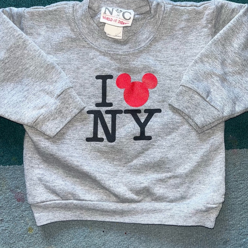 Kids "I ♥ NY" Gray Sweatshirt with Red Mickey Icon